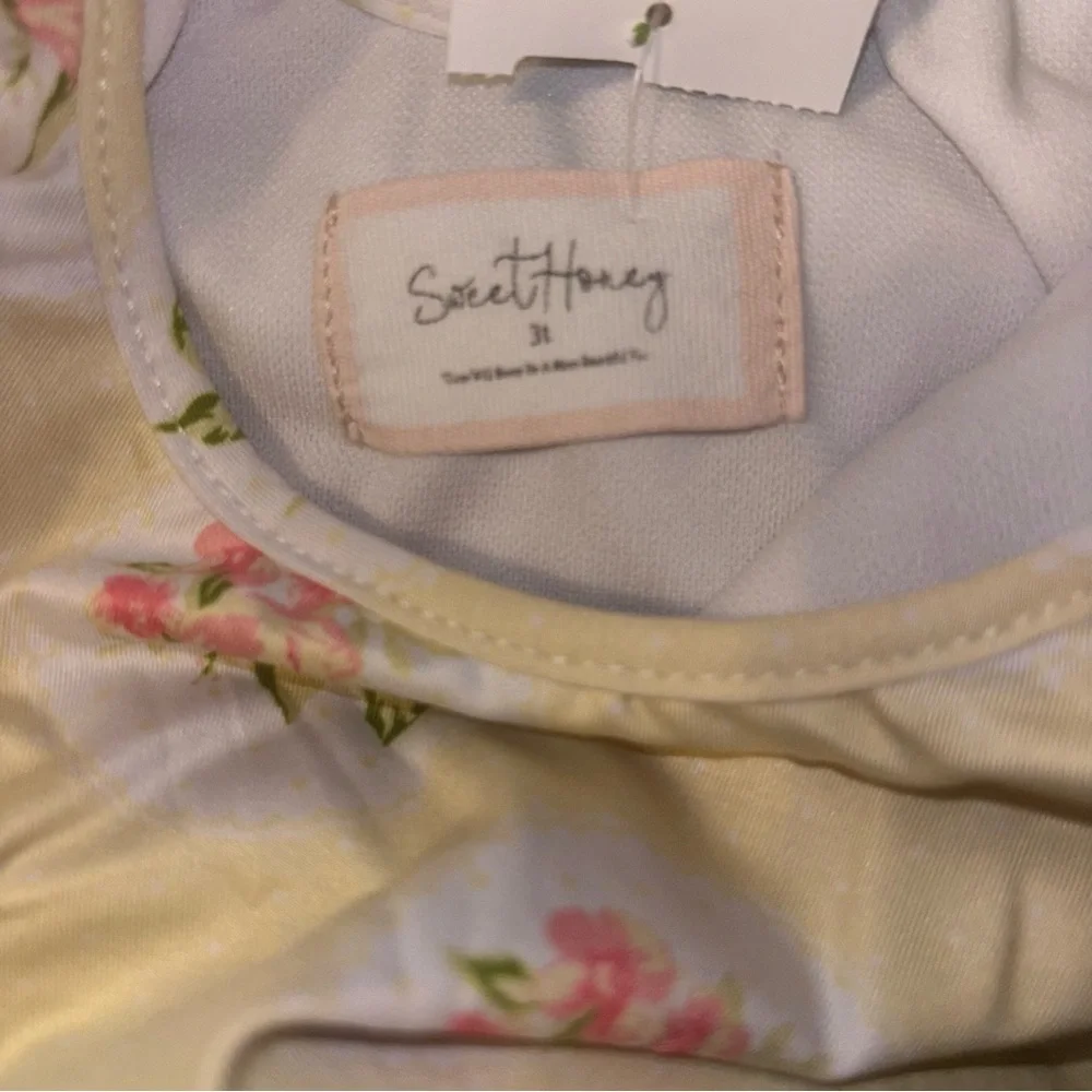 Sweet Honey yellow and pink swimsuit, size 3T